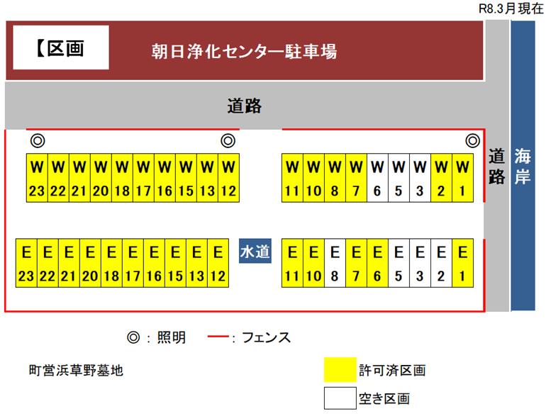 町営浜草野墓地使用状況