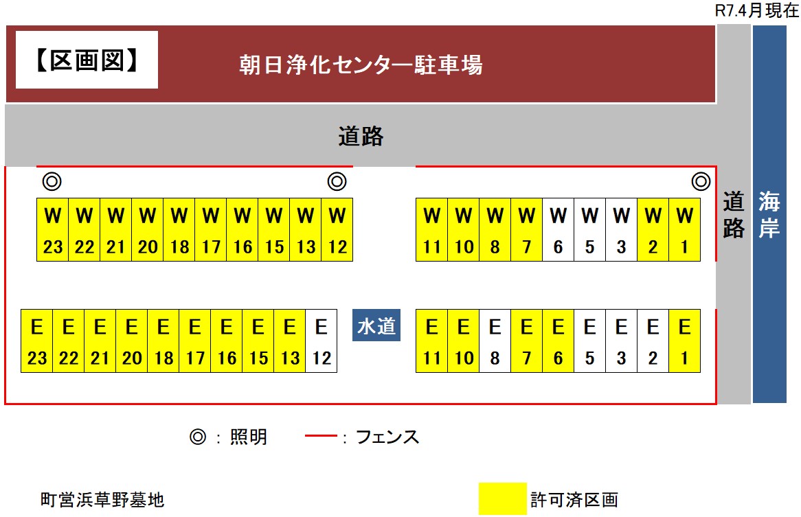 町営浜草野墓地使用状況